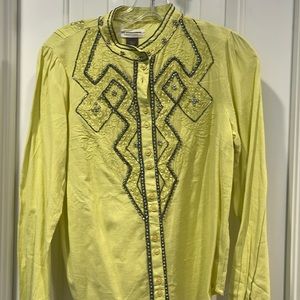 NWT Anthropologie fun yellow cotton blouse